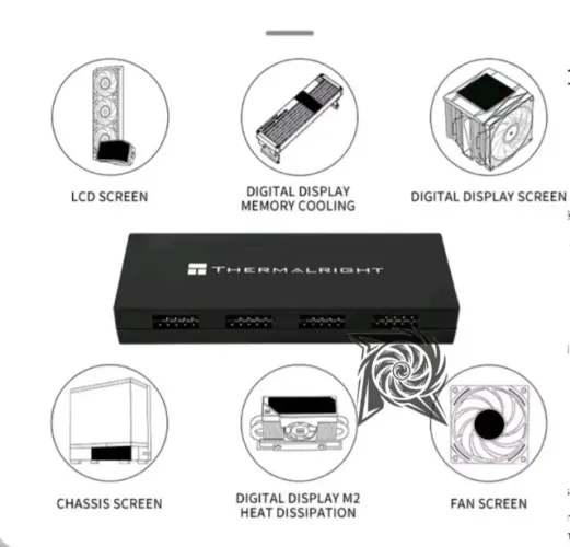 Adaptador Thermalright USB 2.0 HUB X5, 5 portas Hub USB de 9 pin