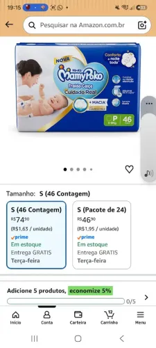 Fralda mamypoko cuidado real P