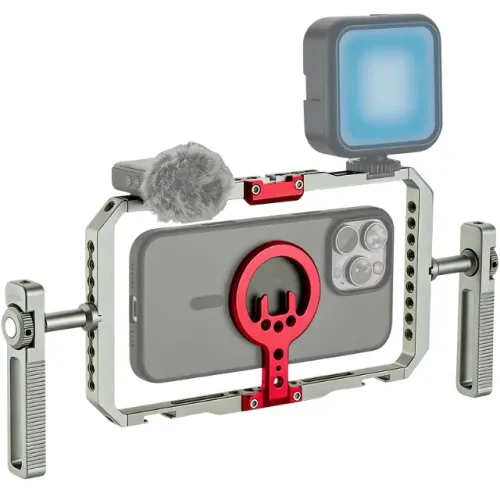 Suporte estabilizador p/ gravação gaiola para smartphones - Leftfoto