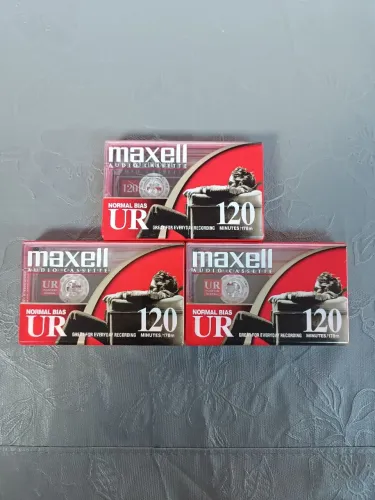 Fita cassete maxell UR-120 min lote 3 fitas virgens