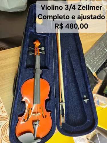 Vendo violino ZELLMER 3/4 completo e ajustado