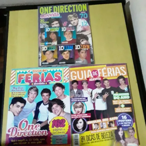 KIT 3 REVISTAS GUIA DE FÉRIAS ATREVIDA  ATREVIDINHA + ONE DIRECTION COM 5 MINI LIVROS