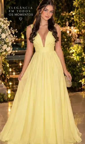 Alugo Vestido de festa Amarelo