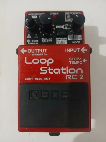 Pedal boss loop rc2 na caixa 