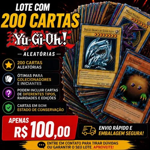 200 cartas de Ygo original aleatória