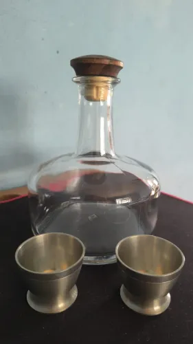 4 COPOS SHOT ESTANHO + GARRAFA ((( TOP )))