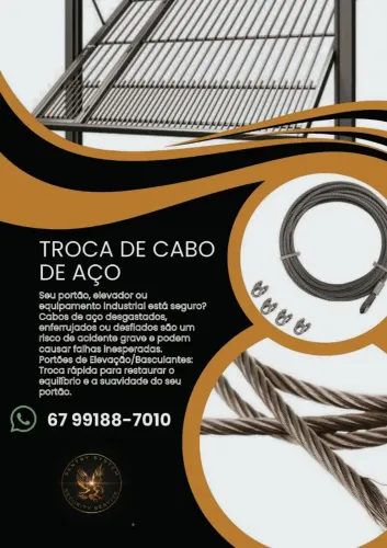 Cabo de Aço Para Portão Transmissão de Força e Tração 