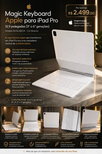 Magic Keyboard para iPad 12.9 (3 a 6 geração)