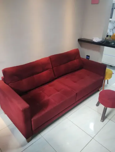 Sofá e puff estado de novo