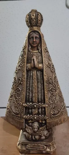 Nossa Senhora Aparecida - Arte Sacra com Acabamento Envelhecido<br>2. Descrição do