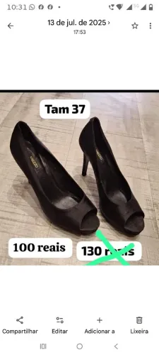 Sapato Arezzo preto Tam 37 