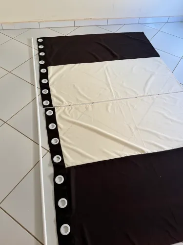 Cortina Duo Color: Marrom e Offwhite