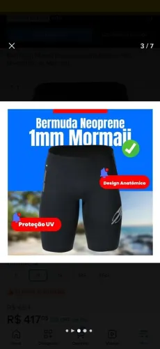 Bermuda neopreme mormaii novinha esta custando maisde 400 no mercado livre