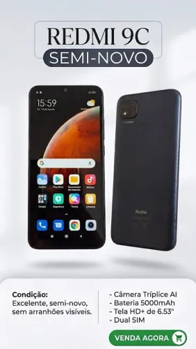 Xiaomi Redmi 9 C de 32 GB <br><br>*Valor: 370,00 reais*