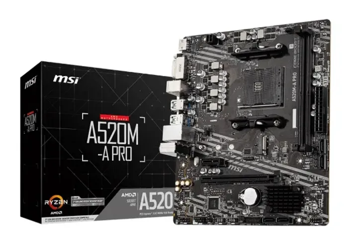 PLACA MÃE MSI A520M-A PRO DDR4 (PROCESSADORES AMD AM4)