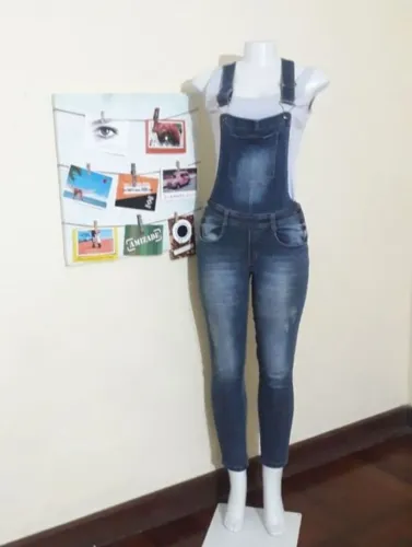 Macacão longo feminino jeans tam 38