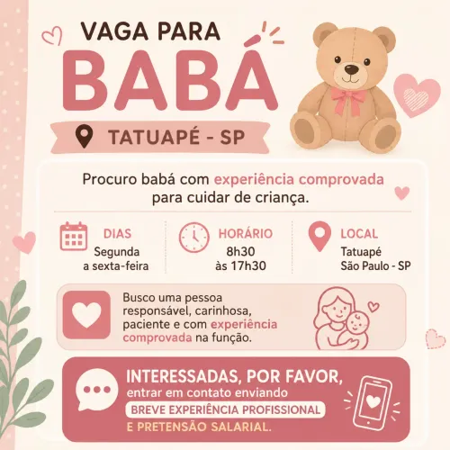 Vaga de babá 