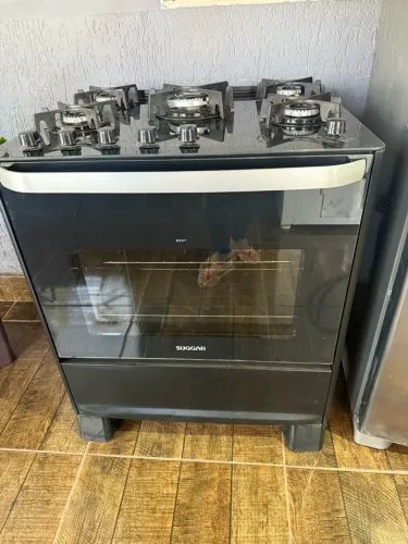 Fogão 5 bocas Tampo de vidro modelo novo
