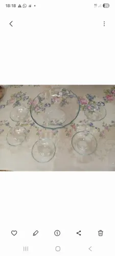Conjunto de sobremesa de vidro grosso lindo