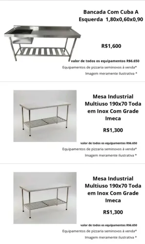 Equipamentos de Pizzaria Seminovos - Completo ou Separado