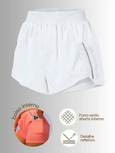 Shorts Duplo com detalhe Reflexivo