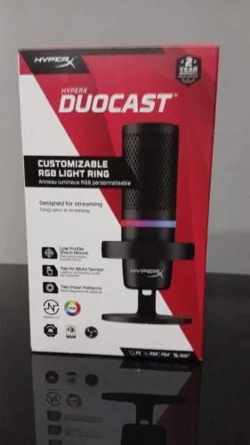 Microfone Hyperx Duocast Usb Condensador Cardioide Preto (Usado)