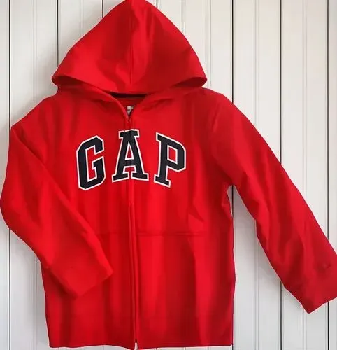 blusa moletom zíper vermelha kids - gap