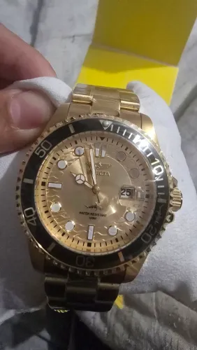 Relogio invicta pro driver 43mm de aço inoxidável dourado original