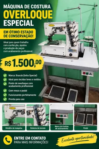 Maquina costura industrial Bracob Special 