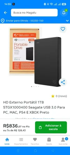 HD externo de 1TB Seagate