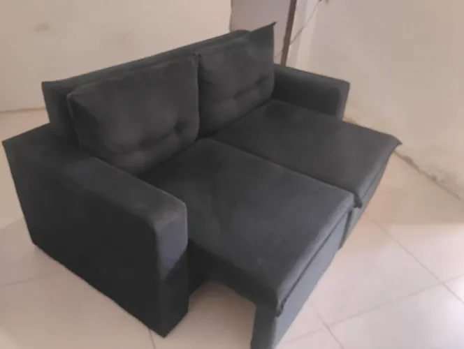 Sofá retrátil 1,80m preto 