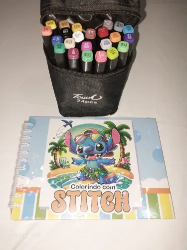 Kit livro para colorir + canetinhas 