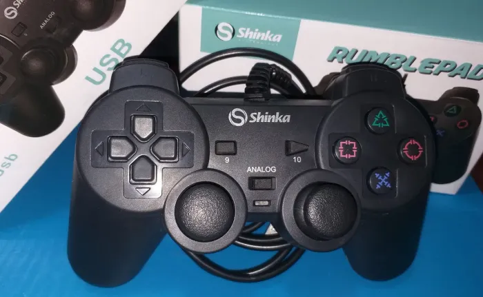 Controle Usb Analógico Android Pc Vídeo Game X6 Modelo Playstation 2 Shinka Novo na Caixa