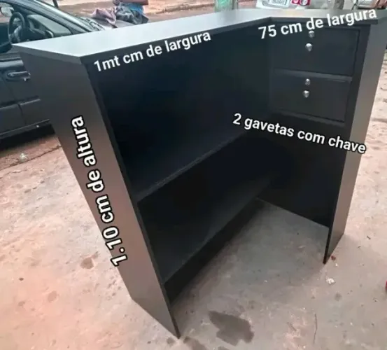 BALCÃO CAIXA CM 2 GAVETAS E CHAVE MDF NOVO 