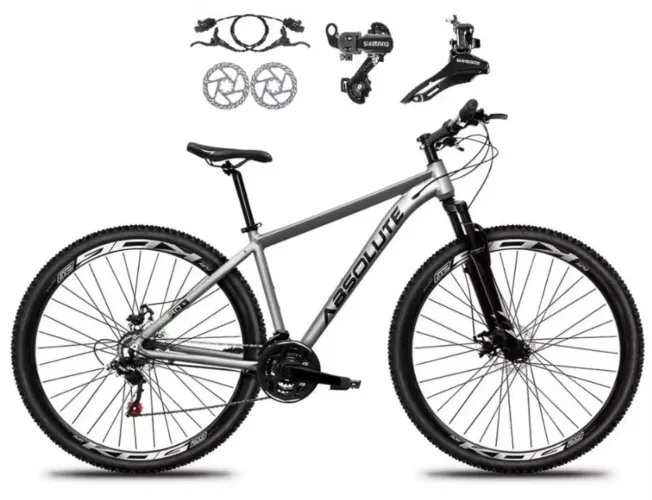 Bicicleta Aro 29 Absolute Nero 5 Alumínio 21v Câmbios Shimano Freio Disco Hidráulico