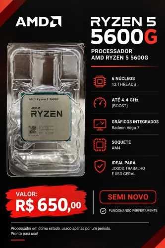 Processador Ryzen 5 5600G pra vender logo