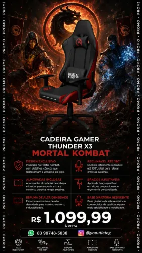 Cadeira Gamer Thunder X3 Mortal Kombat