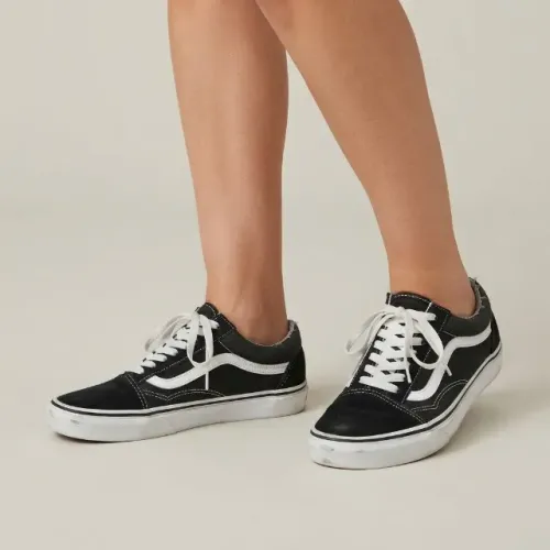 Tênis Old Skool Vans Original Sem Gênero Semi Novo Preto Branco Casual Street