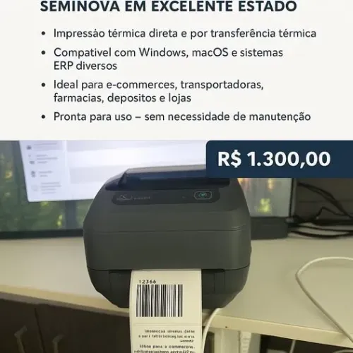 Impressora Termica Ribon Zebra GK420t R$ 799