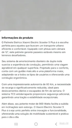 Patinete elétrico Novo( leia a descrição)