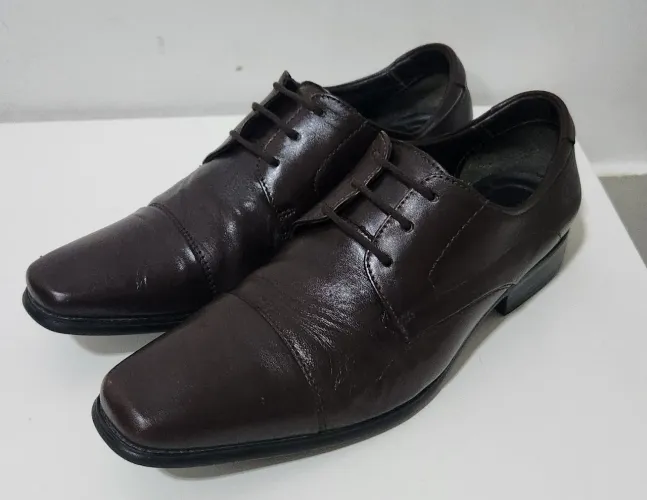 Sapato Social Democrata Aston Flex Cushion Couro Marrom Tamanho 39 Original