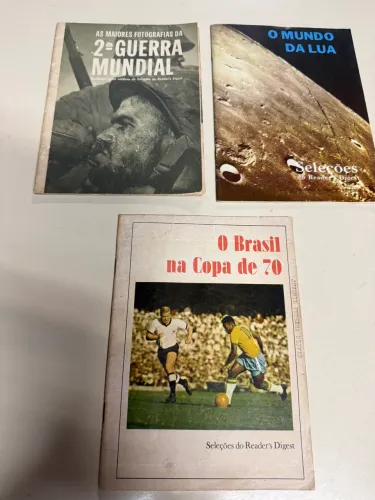 3 livretos seleções Reader?sDigest-copa 70- Lua-2a Guerra mundial 