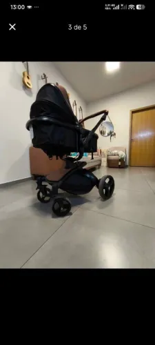 Carrinho de bebê Dzieco Vulcan 360 2 em 1 - preto caramelo