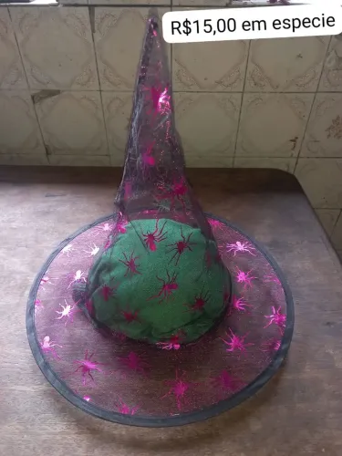 Chapéu Halloween tule transparente