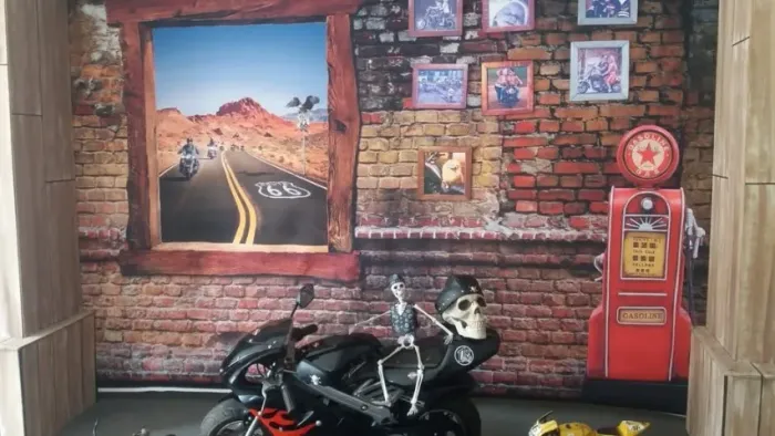 Painel Rota 66 para eventos de motociclistas - Vintage