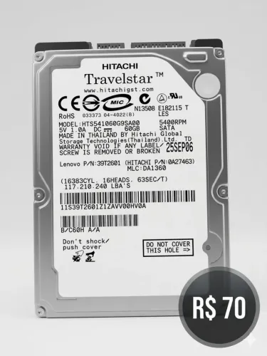 HD PARA NOTEBOOK HITACHI 60 GB