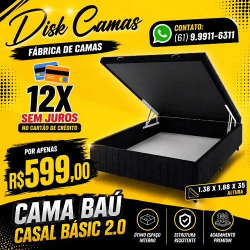 Cama Baú Casal Direto da Fábrica com Preço Imperdível! Somente R$599,00