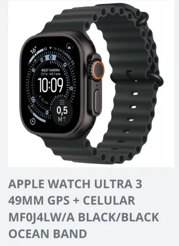APPLE WATCH ULTRA 3 49MM GPS + CELULAR MF0J4LW/A BLACK/BLACK OCEAN BAND