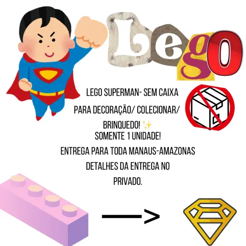LEGO DC Superman - Carrinho/Veículo Azul com Minifigura do Superman - (USADO)