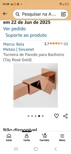 Torneira de Parede Rosé Gold